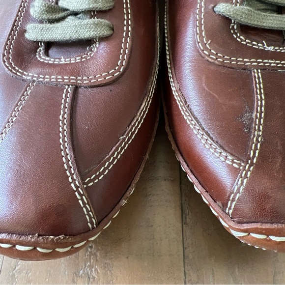 Cole Haan Air Ryder Driver Oxford 8M Mens Brown Leather Nike Air Sneakers - Picture 3 of 12